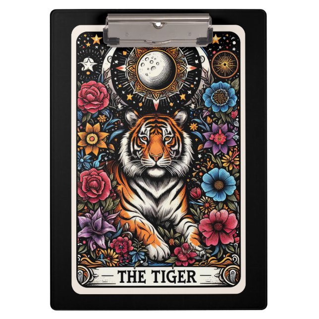 Pranchetas O Cartão Tarot do Tigre | Força & Foco Poderosos (Frente)