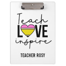 O Teach Love inspira Clipboards de Professores Per