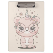 Óculos Florais de Urso Unicórnio Kawaii Personaliz