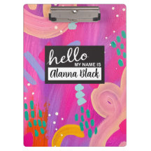 Olá, Meu Nome É Uma Menina Rosa Abstrato