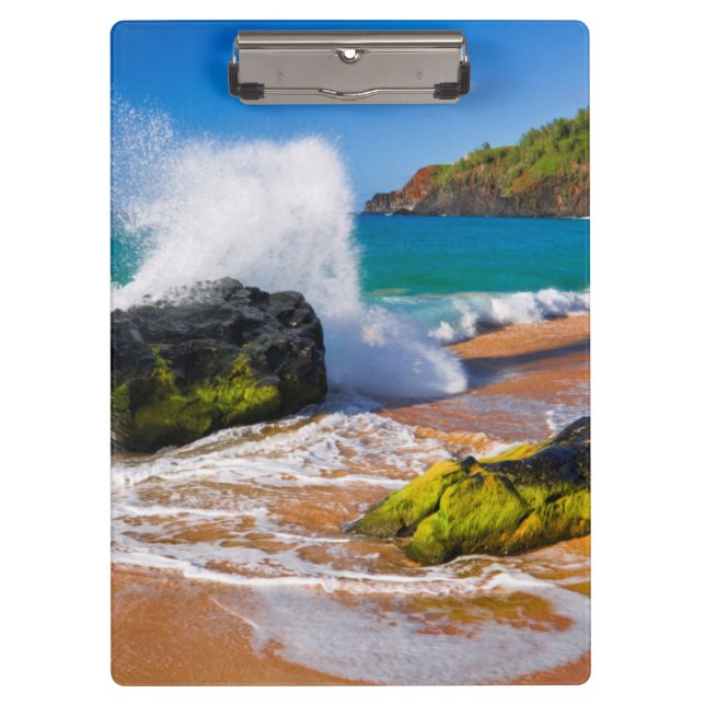 Pranchetas Ondas batem na praia, Havaí (Frente)