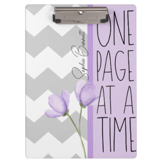 Pranchetas One Page at a Time – Motivational Lavender Floral