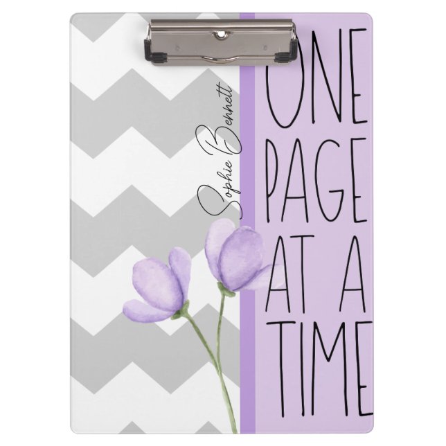 Pranchetas One Page at a Time – Motivational Lavender Floral (Frente)