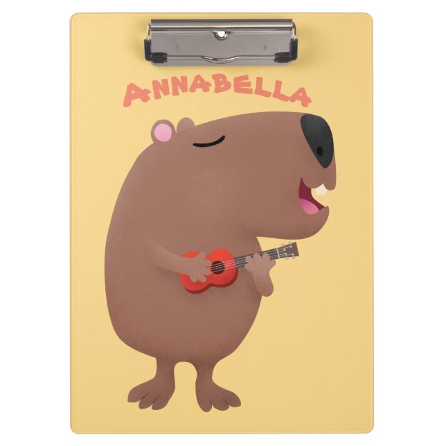 Pranchetas Óptica desenho animado de capybara ukulele (Frente)