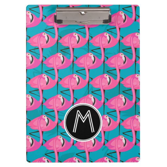 Pranchetas Os flamingos de néon | adicionam sua inicial (Frente)