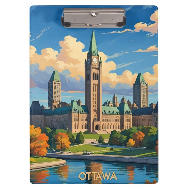 Pranchetas Ottawa Canada Parliament Building, City Skyline (Frente)