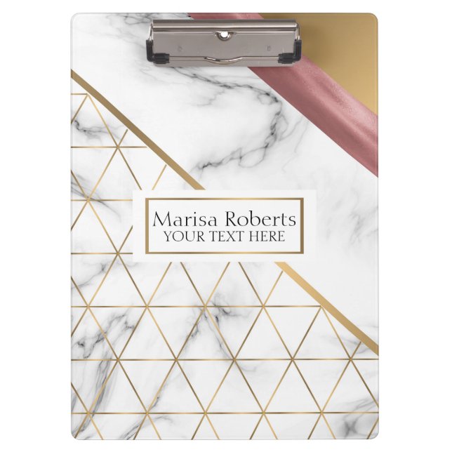 Pranchetas Ouro mármico e rosa de ouro, design de luxo (Frente)