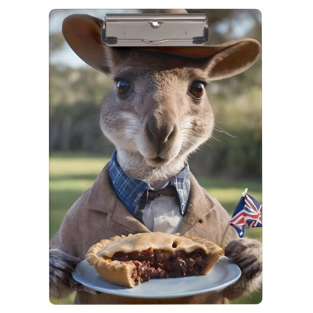Pranchetas "Outback Delight: Um Canguru come carne Aussie (Frente)