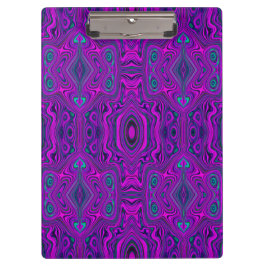 Pranchetas Padrão Abstrato Trippy Retro Magenta e Preto
