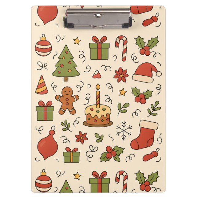 Pranchetas Padrão Alegre de Natal (Frente)
