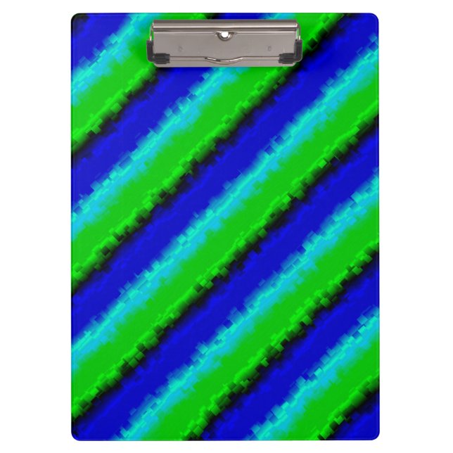 Pranchetas Padrão arco-íris 3D abstrato azul verde (Frente)