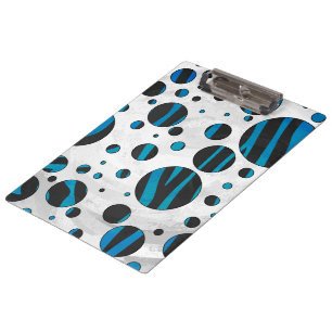 Pranchetas Padrão bolinhas Zebra Preto e Azul
