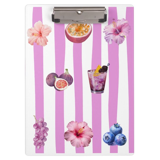 Pranchetas Padrão Botânico de Aquarela de Lavanda (Frente)