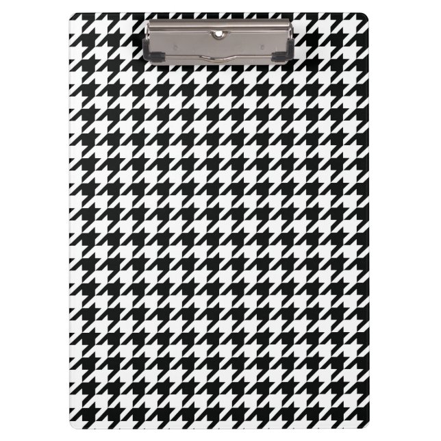 Pranchetas Padrão Clássico de Houndstooth: Preto e Branco Vin (Frente)