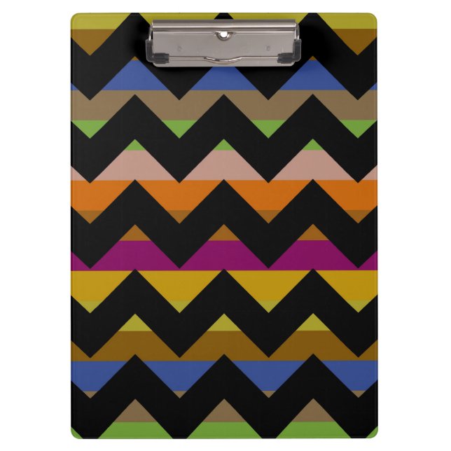 Pranchetas Padrão Colorido Chevron Zigzag 2 (Frente)