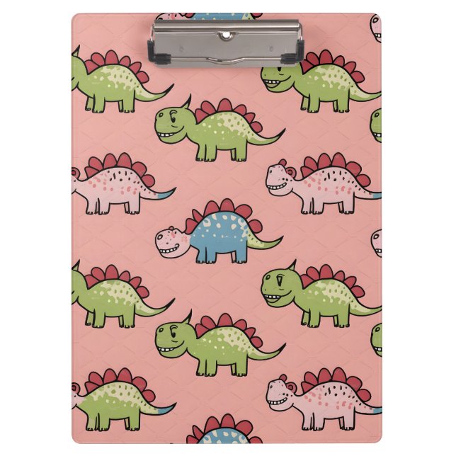 Pranchetas Padrão contínuo de dinossauro fofo (Frente)