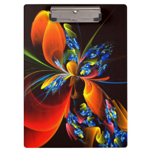 Pranchetas Padrão de Abstrato de Arte Floral Azul Laranja Mod