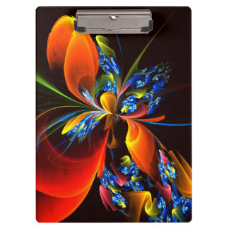 Pranchetas Padrão de Abstrato de Arte Floral Azul Laranja Mod