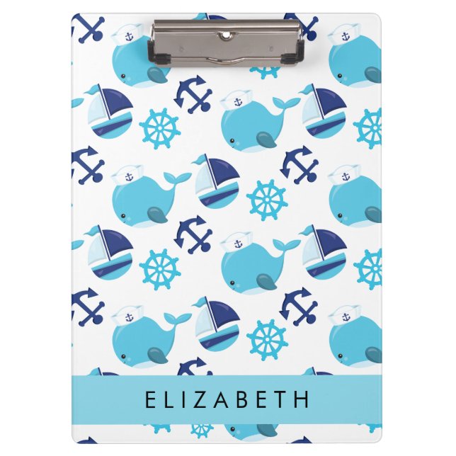 Pranchetas Padrão De Baleias, Baleias Azuis, Seu Nome (Frente)