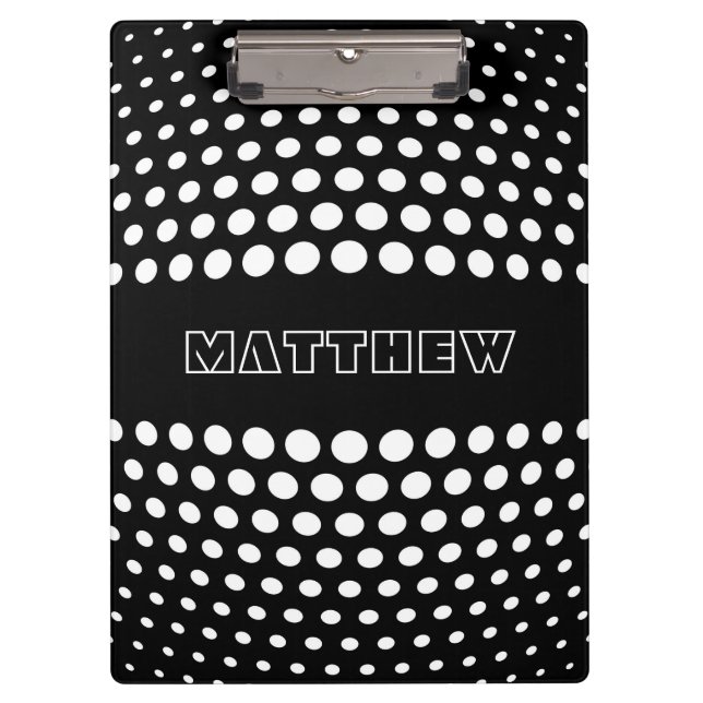 Pranchetas Padrão de Bolinhas brancas elegantes (Frente)