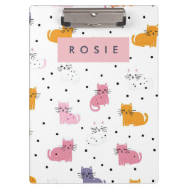 Pranchetas Padrão de Cat Playful Personalizado com Bolinhas