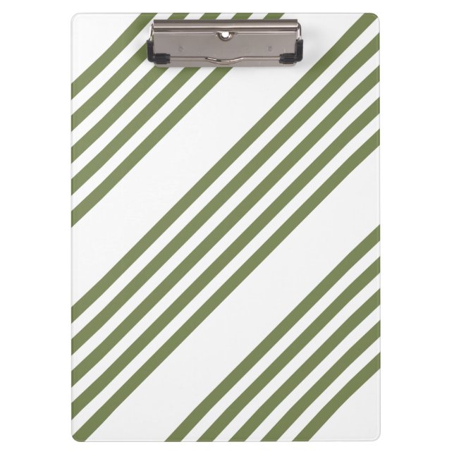 Pranchetas Padrão de cinco faixas verde-oliva e branco (Frente)