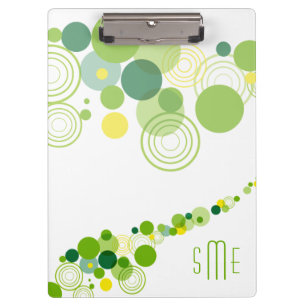 Pranchetas Padrão de Círculo Verde Moderno Personalizado do