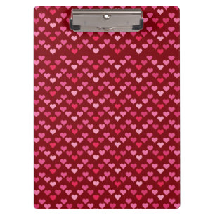 Pranchetas Padrão de Coração Fofo – Design Estético Rosa Femi