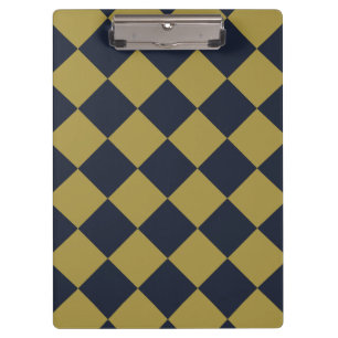 Pranchetas Padrão de Diamante Azul Elegante Dourado e Marinho