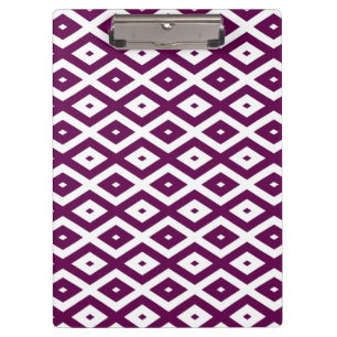 Pranchetas Padrão de diamante branco e roxo de ameixa