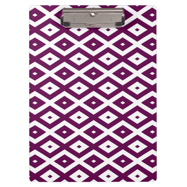 Pranchetas Padrão de diamante branco e roxo de ameixa (Frente)