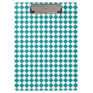 Pranchetas Padrão de Diamante do Verificador Branco Teal