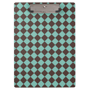 Pranchetas Padrão de Diamante do Verificador de Teal Brown