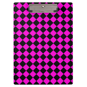 Pranchetas Padrão de Diamante do Verificador Preto Rosa