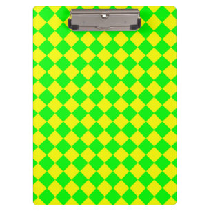 Pranchetas Padrão de Diamante do Verificador Verde Amarelo