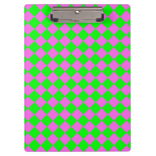 Pranchetas Padrão de Diamante do Verificador Verde Rosa