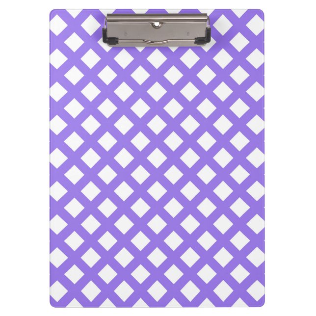 Pranchetas Padrão de Diamante Xadrez Branco Roxo (Frente)