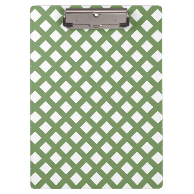 Pranchetas Padrão de Diamante Xadrez Verde Branco (Frente)