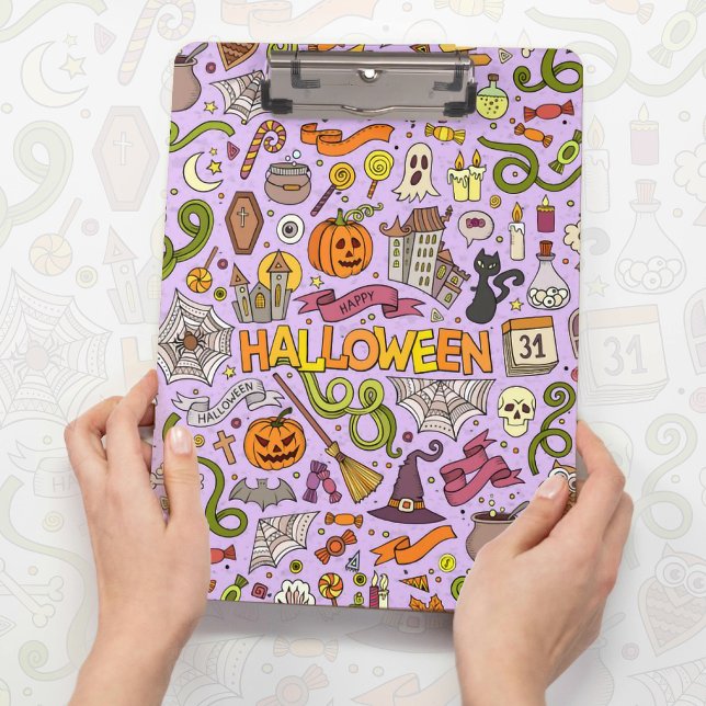 Pranchetas Padrão de Doodle de Halloween Fofo (Criador carregado)