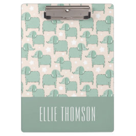 Pranchetas Padrão de Elefante Verde-Feno Personalizado