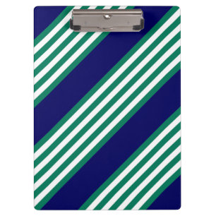 Pranchetas Padrão de faixas verdes e brancas com azul-marinho