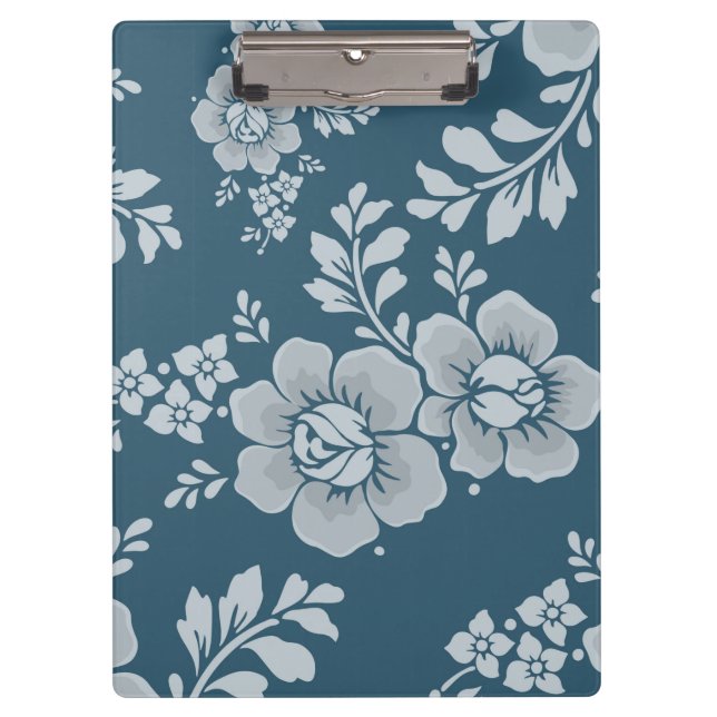Pranchetas Padrão de Flor Azul Vintage Elegante (Frente)