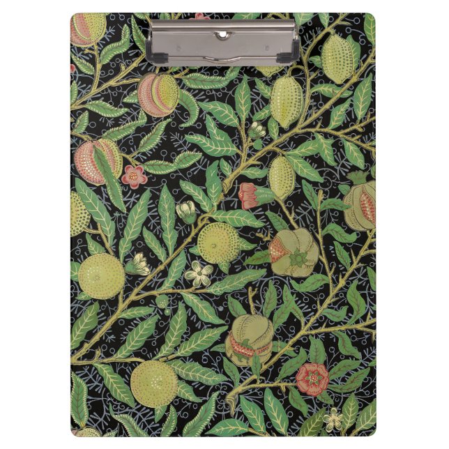 Pranchetas Padrão de Frutas Romã Escura de William Morris (Frente)