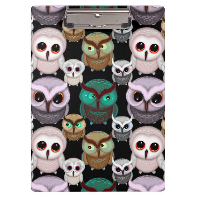 Pranchetas Padrão de Ilustrações de Coruja Bonita (Frente)