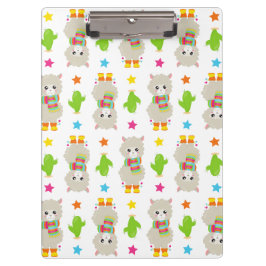 Pranchetas Padrão De Lhamas, Lhamas Cutas, Alpacas, Cactus