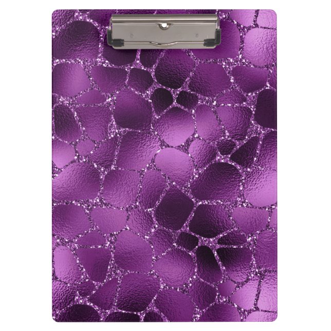 Pranchetas Padrão de Manchas de Girafa com Glitter Glam Ombre (Frente)