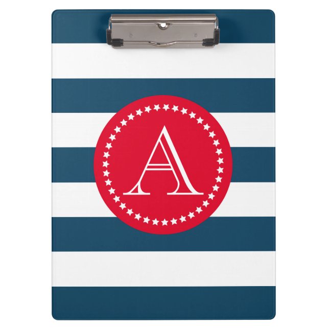 Pranchetas Padrão de marinho azul e branco (Frente)