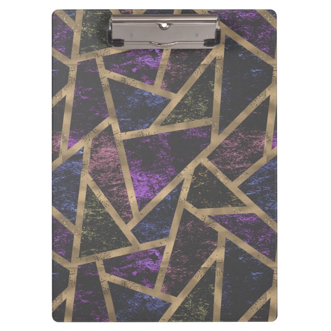 Pranchetas Padrão de mosaico roxo e ouro (Frente)