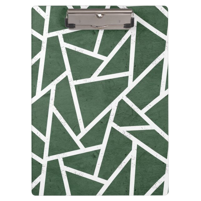 Pranchetas Padrão de mosaico verde e branco (Frente)