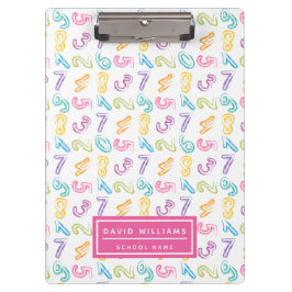 Pranchetas Padrão de Números Coloridos Fofos Nome de Crianças